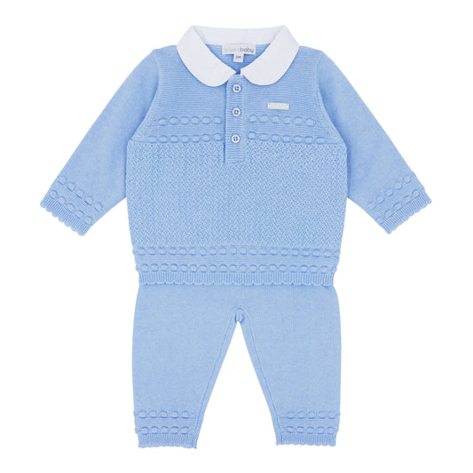 Blues Baby Boys Blue Knitted 2 Piece Set