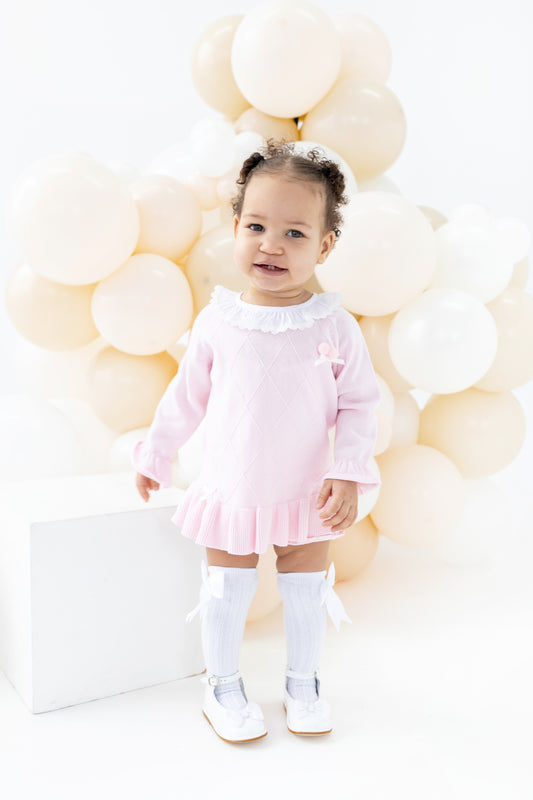 Blues Baby Girls Pink Knitted Bloomer Set