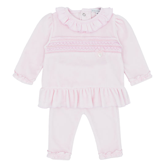 Blues Baby Girls Pink Velour Tunic Set