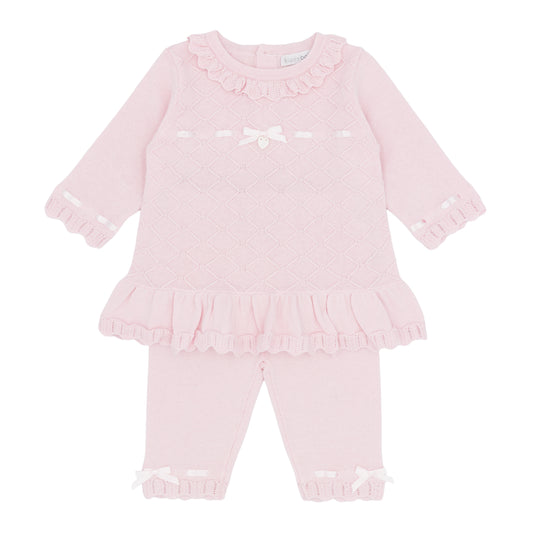 Blues Baby ‘Lovissa’ Girls Pink Knitted Tunic & Legging Set| Soft Pink(12M-4Y)