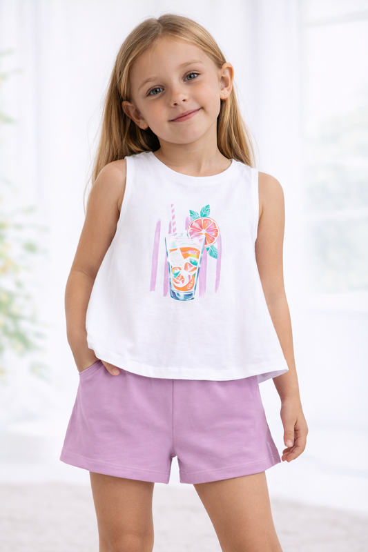 Pre-order Mayoral Girls Lilac Shorts Set | 2-Piece Shorts Set (5–10 Years)