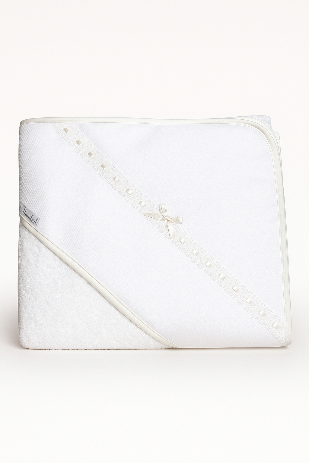 Martifanel Cream Hooded Ribbon Bow Towel