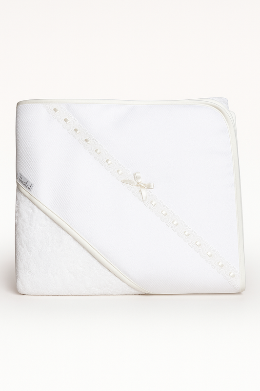 Martifanel Cream Hooded Ribbon Bow Towel