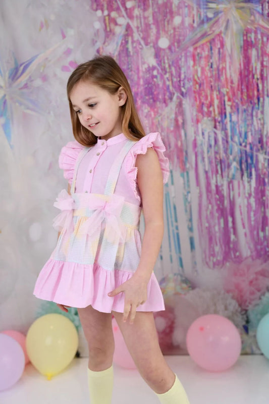 Babine Girls 'Pastels Abstract' Pinafore Skirt Set