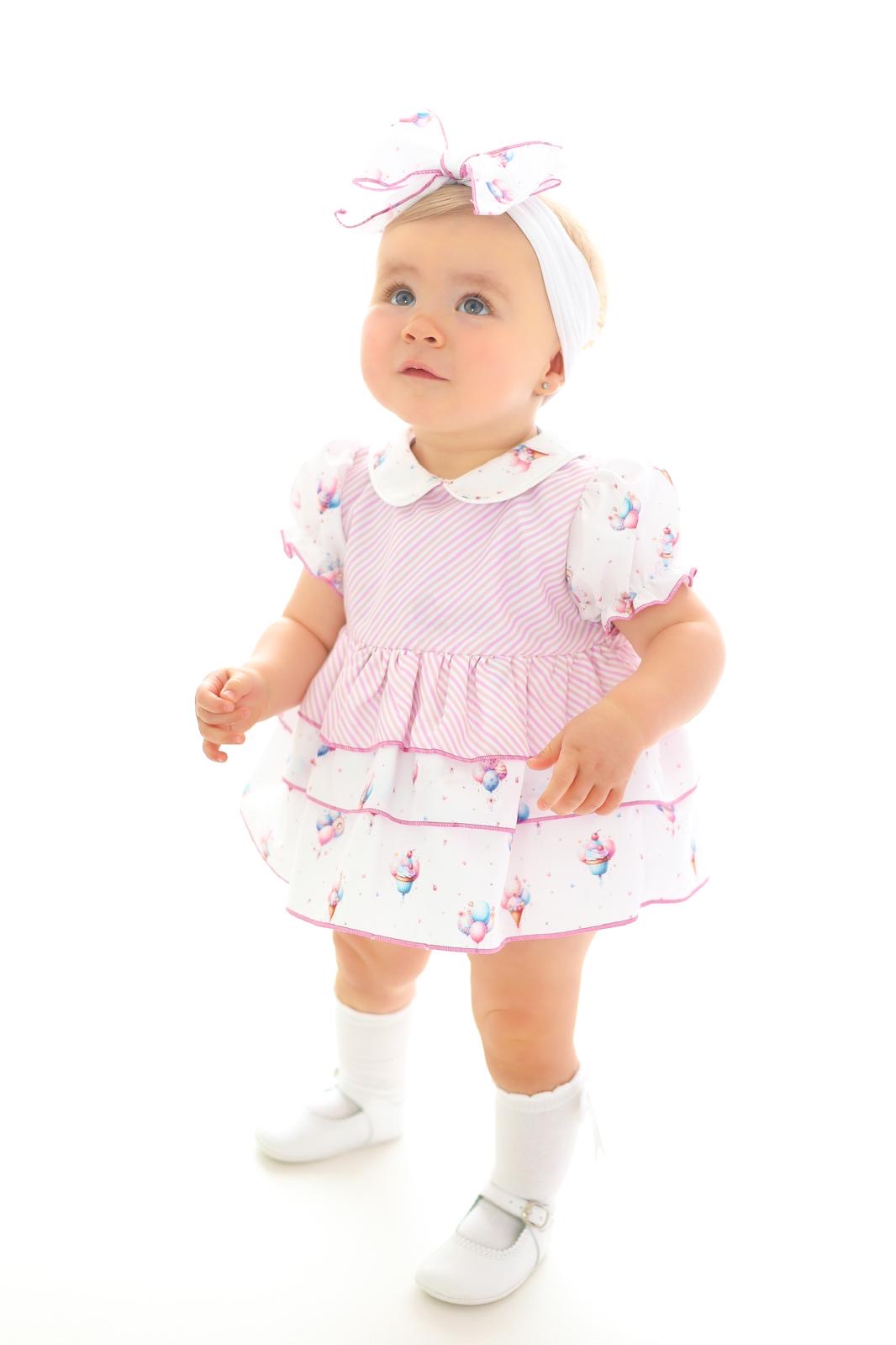 Babiné Lilac Balloons Baby Girls Dress | Spanish Traditional Outfit (3–18 Months)