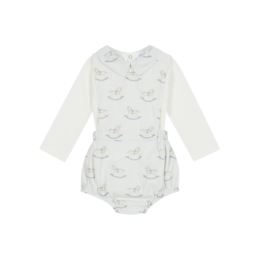 Deolinda 'FLORENCE' Baby Blue Rocking Horse Design Shortie & White Shirt