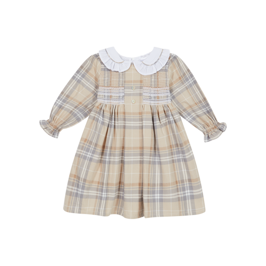 Deolinda 'SAND' Beige Tartan Dress