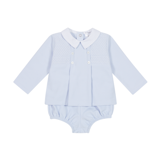 Deolinda 'LUKE' Baby Blue Bloomers & Button Detail Top