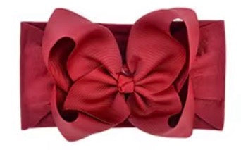 Little Stars ‘Burgundy’ Large Bow Baby Headband