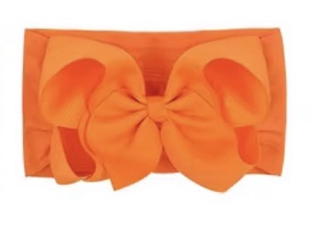Little Stars ‘Orange’ Large Bow Baby Headband
