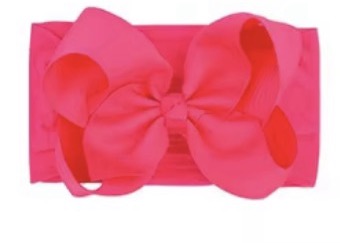 Little Stars ‘Raspberry’ Large Bow Baby Headband