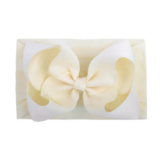 Little Stars ‘Cream’ Large Bow Baby Headband