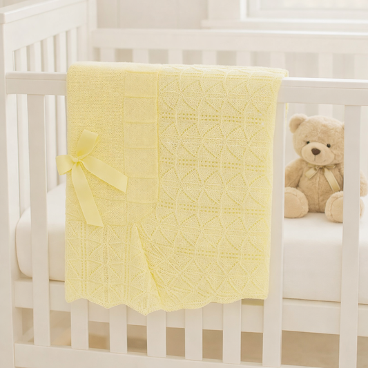 Little Stars Lemon Blanket with Bow