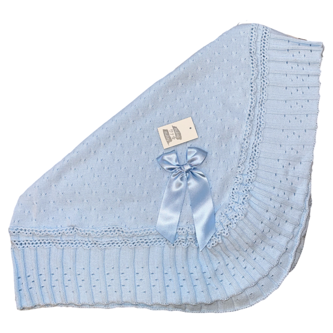 Ninas y Ninos Blue Knit Blanket