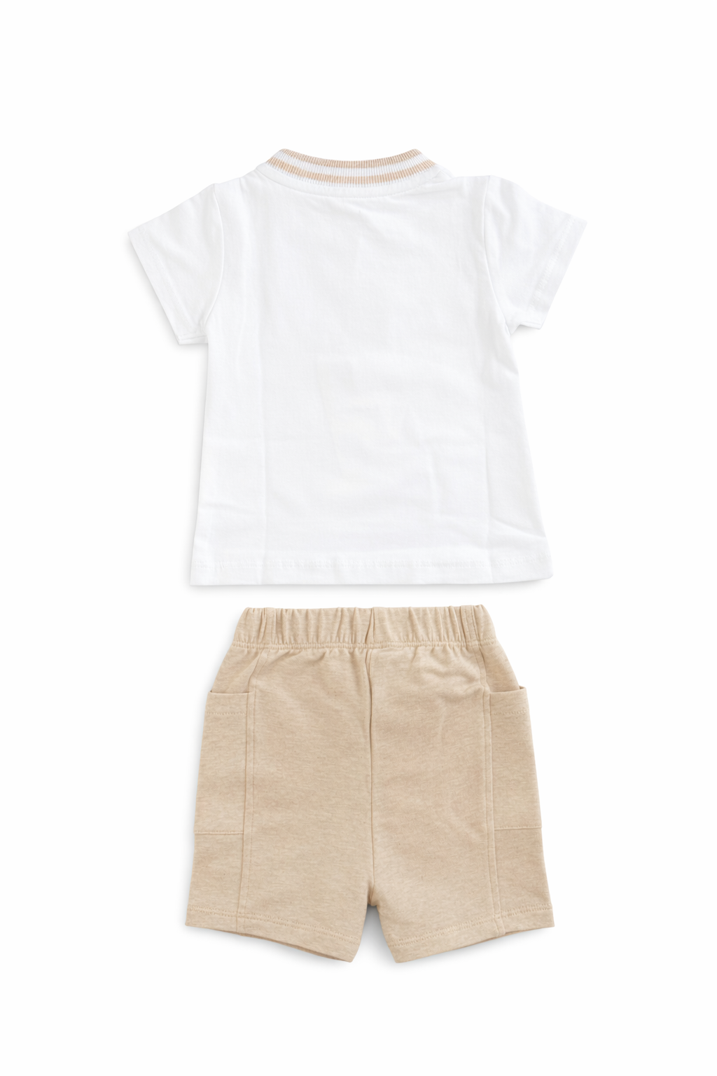 Patachou Beige Teddy Shorts Set  | Camel Teddy Two Piece Set (6-24 Months)