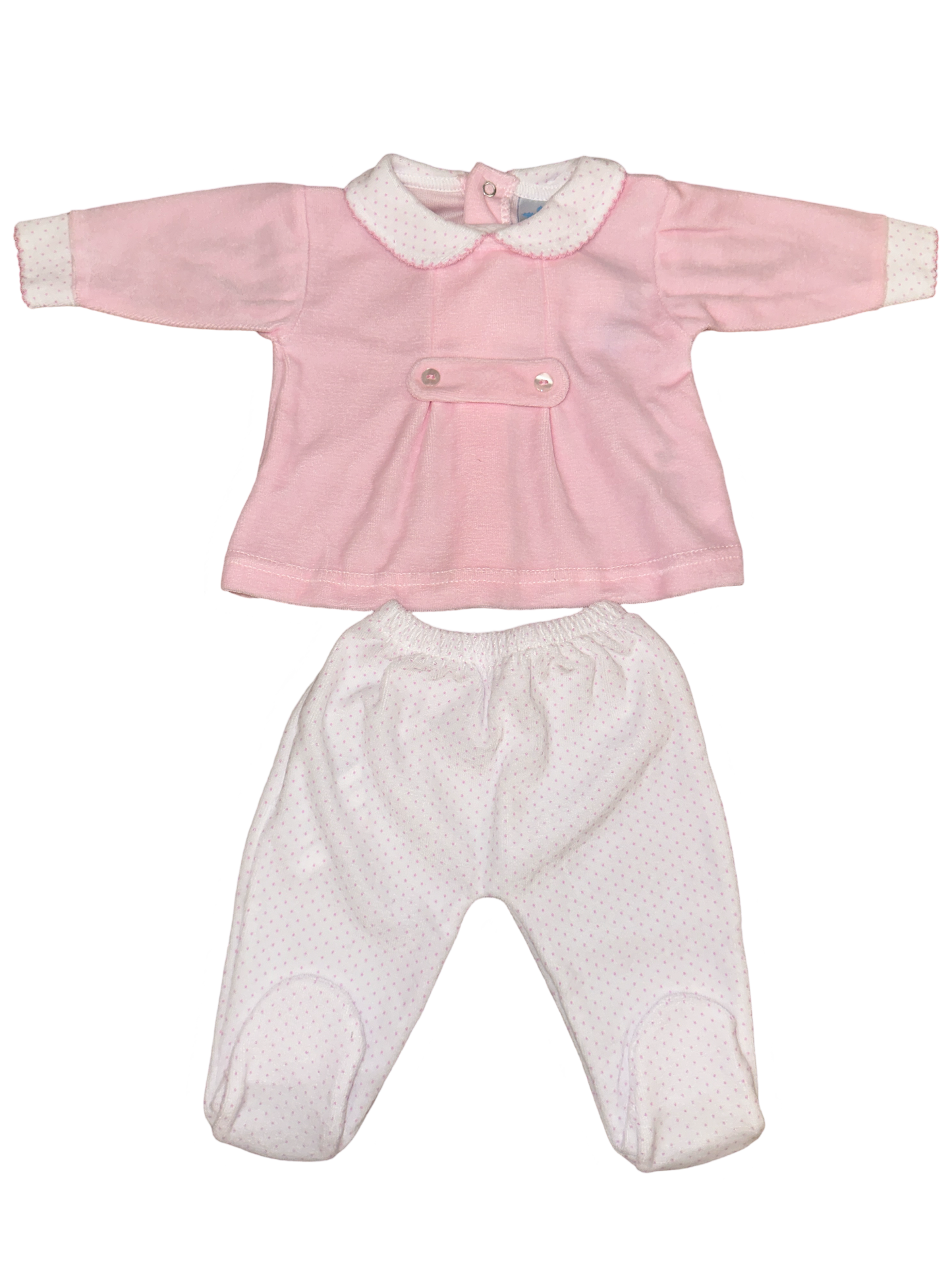 Sardon Baby Girls Velour 2 Piece Footie