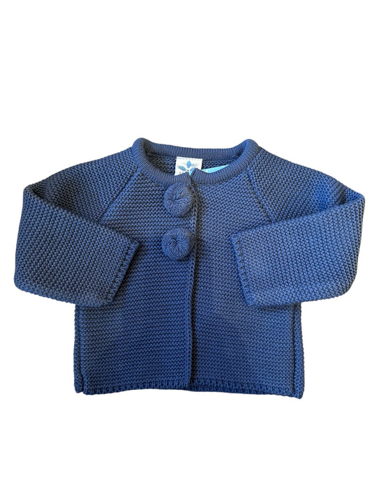 Sardon Petrol Blue Pom Pom Cardigan