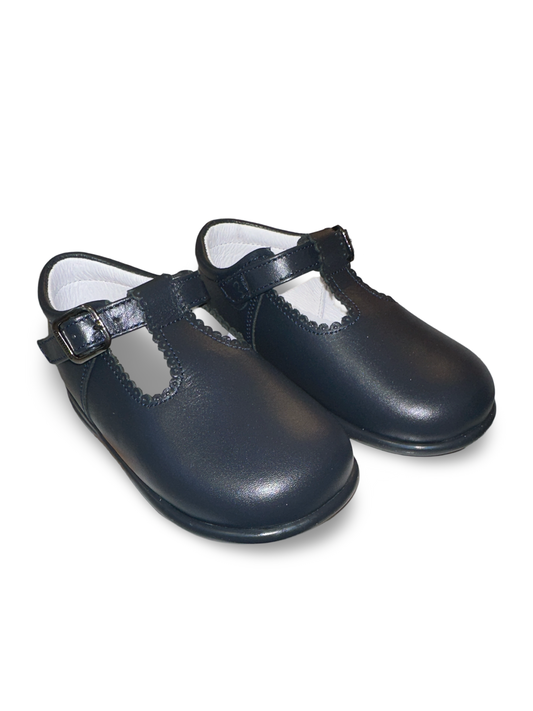 Caminito Toddler Navy Leather T Bar Shoe