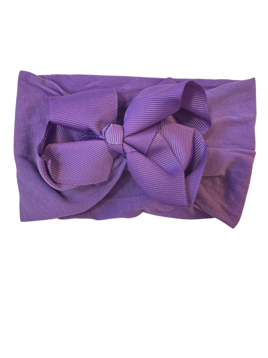 Little Stars ‘Grape’ Large Bow Baby Headband