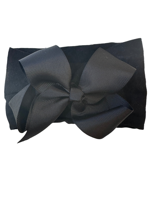 Little Stars ‘Black’ Large Bow Baby Headband