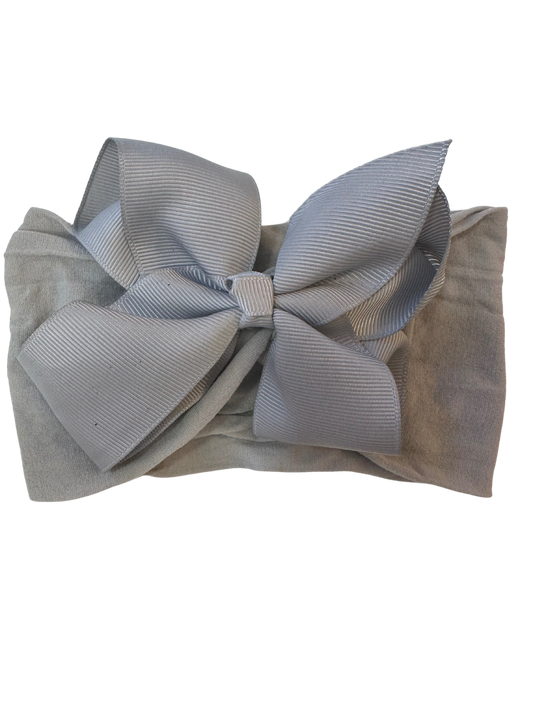 Little Stars ‘Grey’ Large Bow Baby Headband