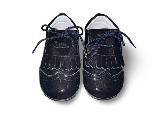 Pretty Originals Boys Patent Shoes Navy