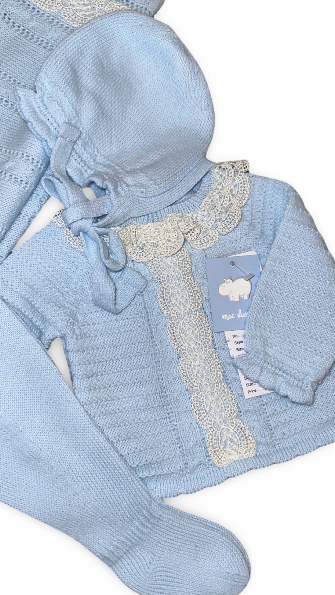 Mac Illusion Blue Knitted Set & Blanket