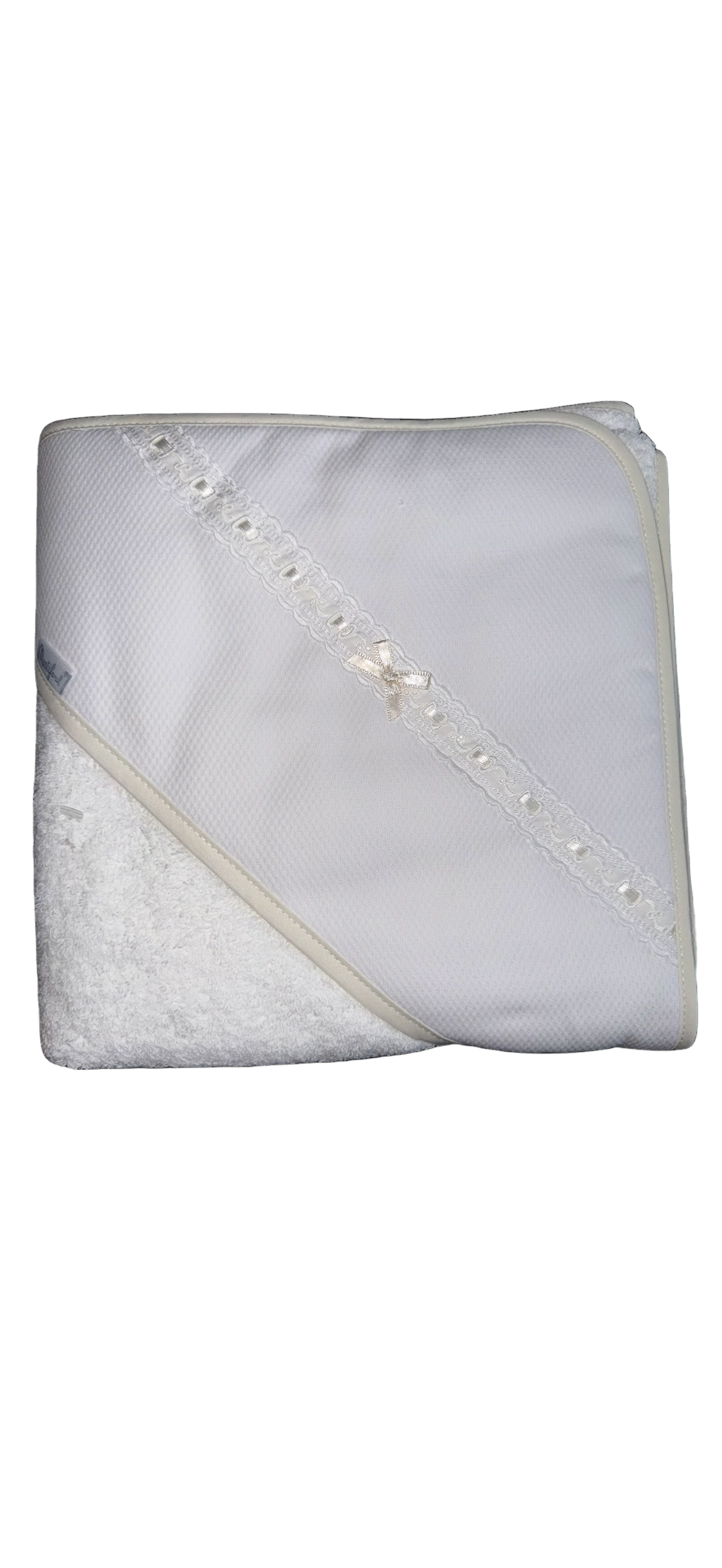 Martifanel Cream Hooded Ribbon Bow Towel