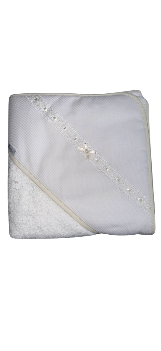 Martifanel Cream Hooded Ribbon Bow Towel