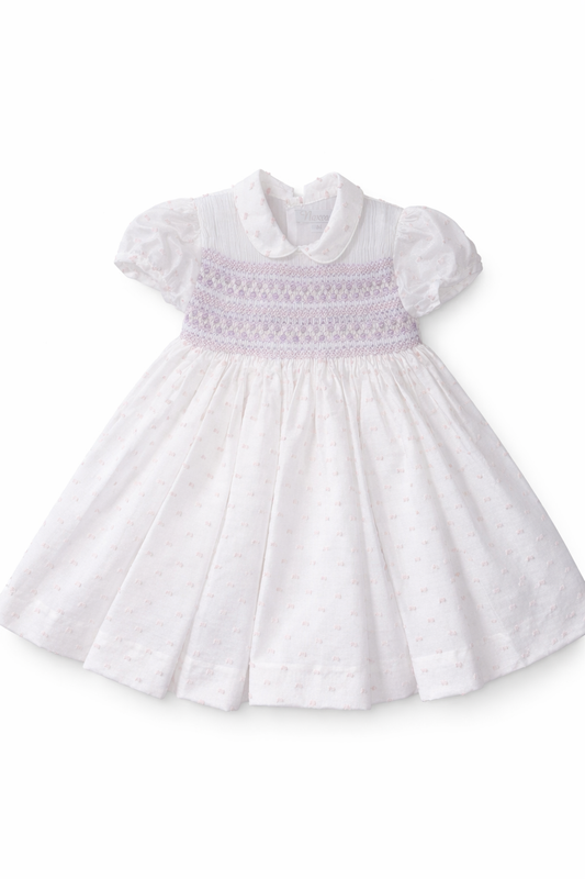 Naxos Girls Pink Smocked Dress | Summer Smocked Dress (12M-6 Years)