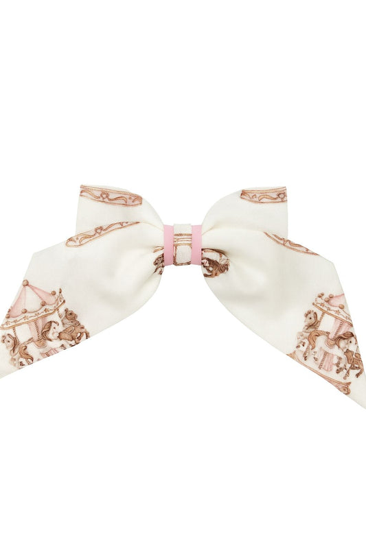 Babiné Carousel Print Girls Hair Bow Clip | Spanish Hair Accessory