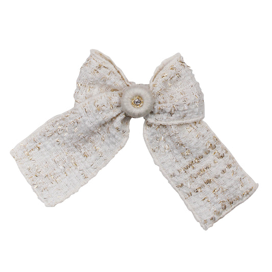 AW24 Naxos Girls Chanel Inspired Ivory/Gold Hair Clip