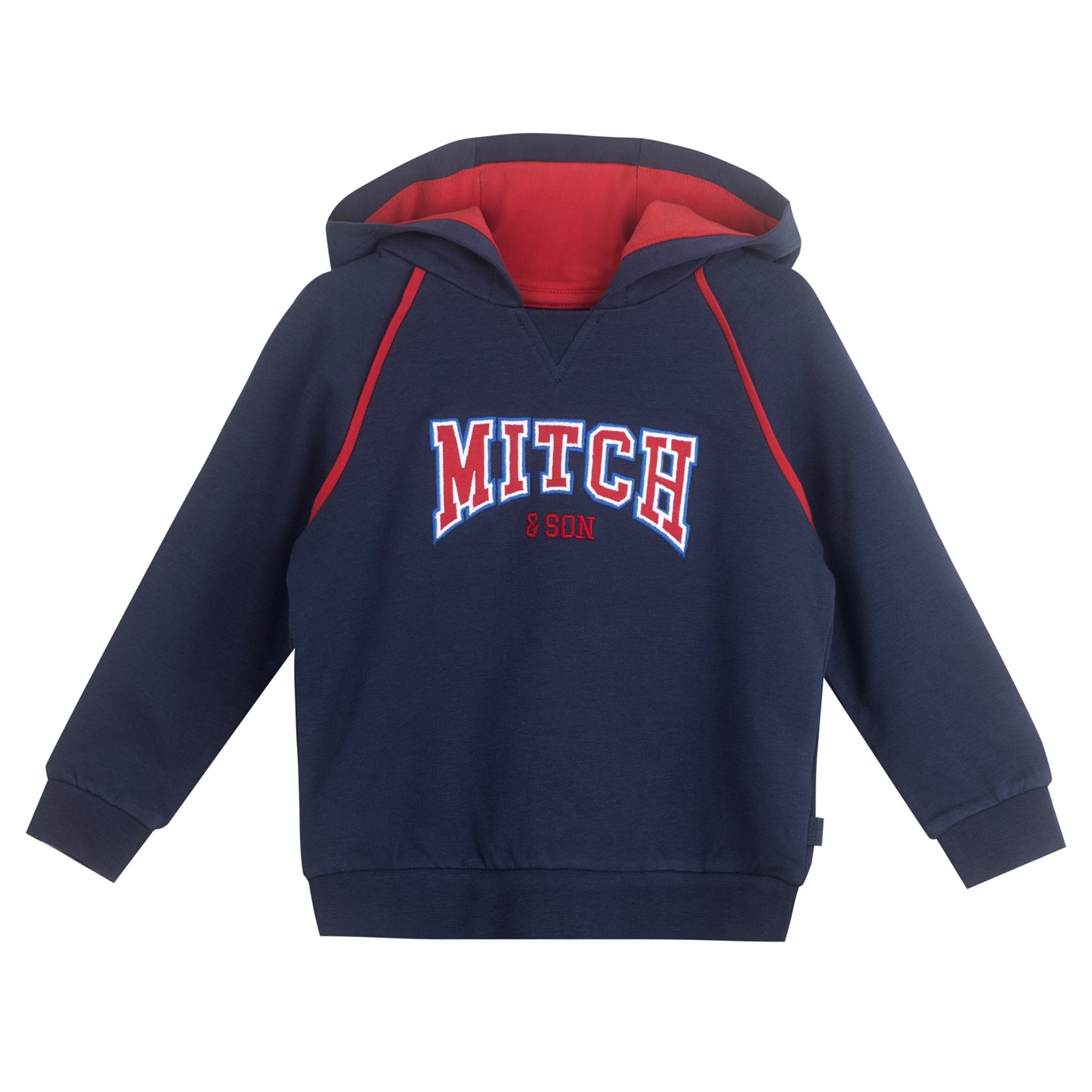 Mitch & Son 'BENNY' Dark Navy and Red Hoody Tracksuit