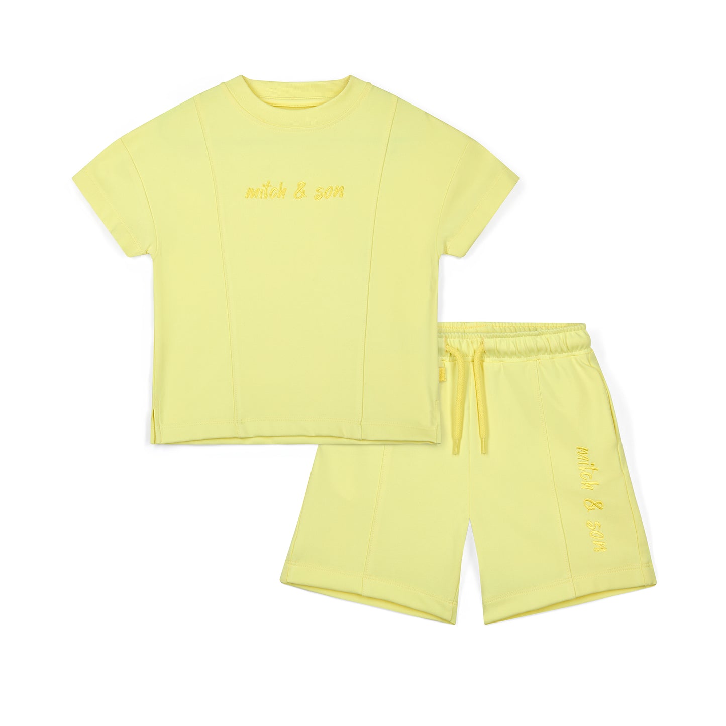 SS25 Mitch & Son 'Griffin’ Pin Tuck Lemon Sweat Set