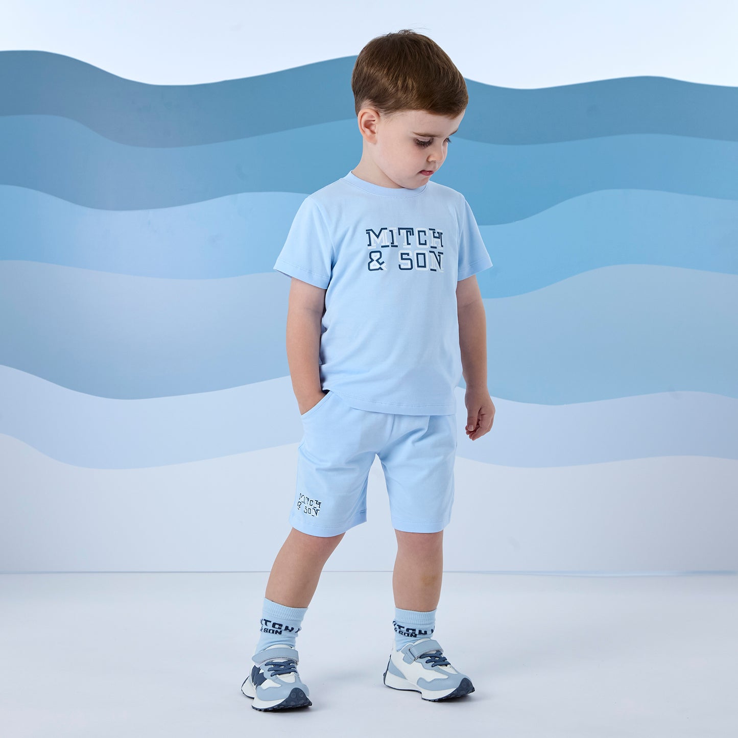 SS25 Mitch & Son 'Franklin’ Blue Shorts Set