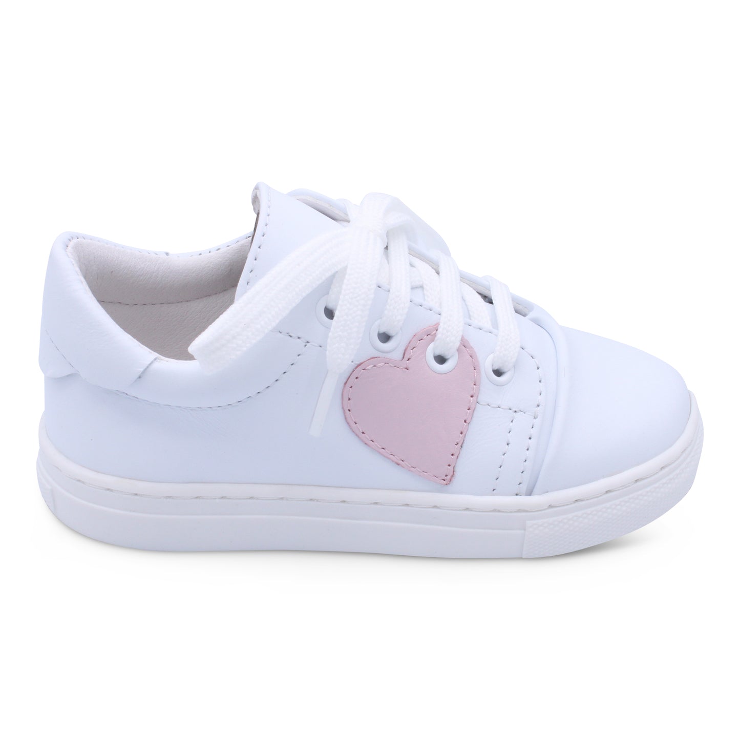 Borbeleta-Santina Girls Leather Lace Trainer with Heart Detail