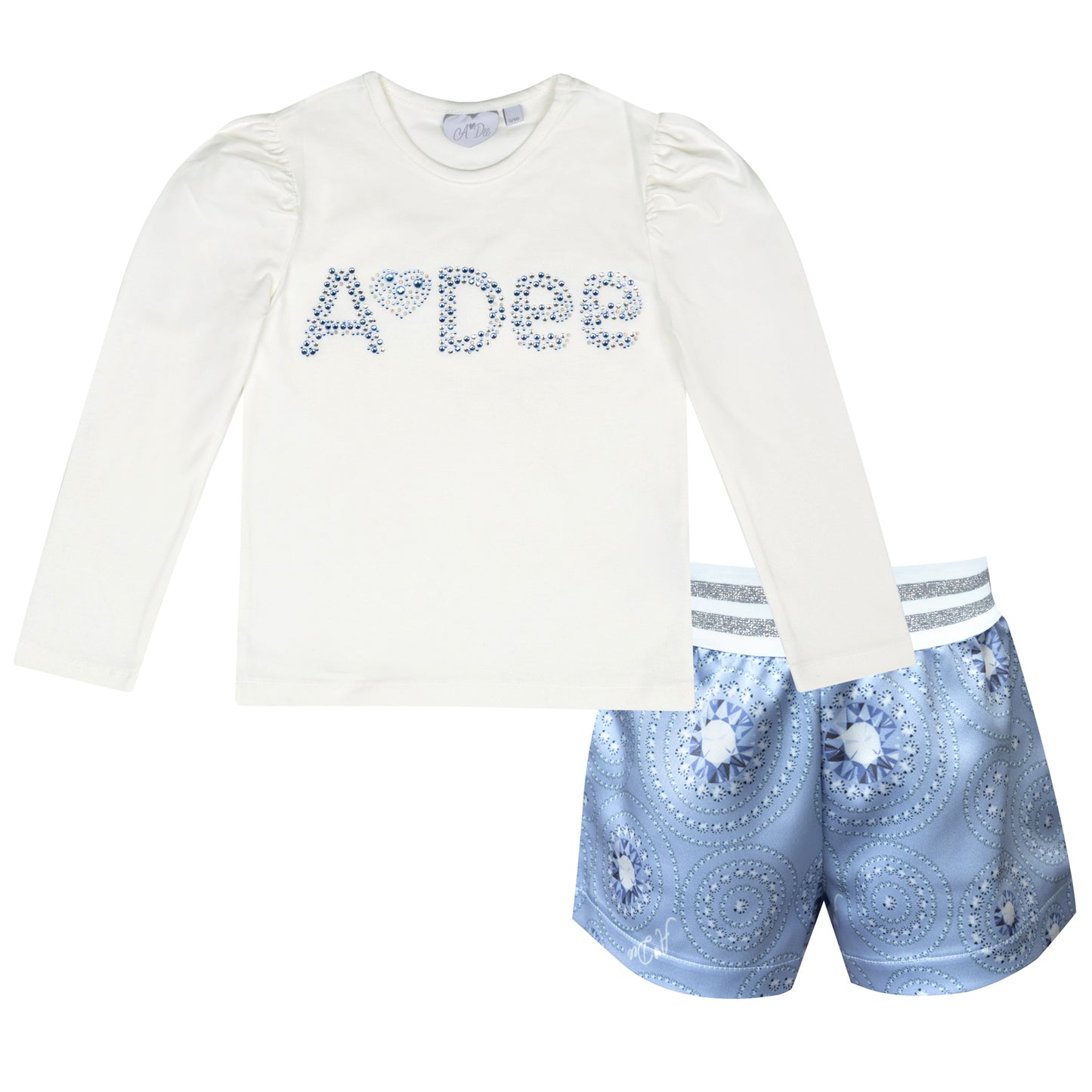 Adee 'PIPER/PARIS' Adee On Ice Iced Blue 3 Piece Shorts Set