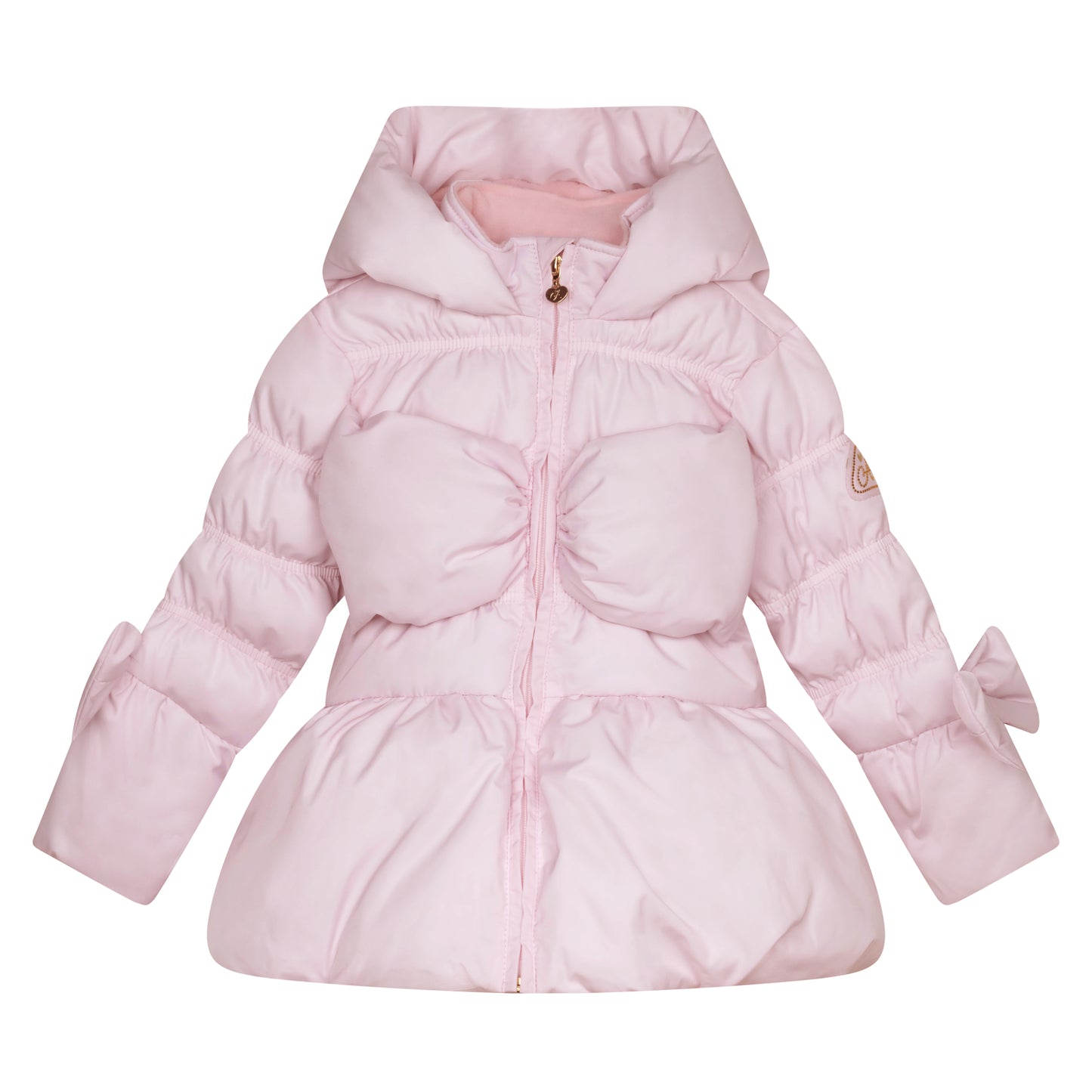 Adee 'RIHANON' Abstract Teddy Pink Bow Coat