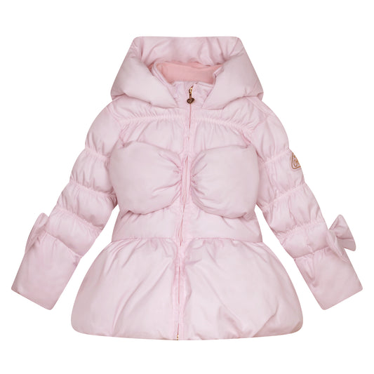 Adee 'RIHANON' Abstract Teddy Pink Bow Coat