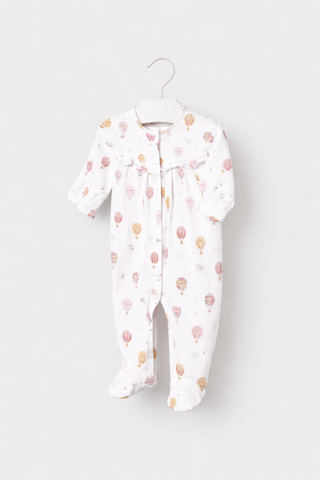 Mayoral Baby Girl Air Balloon Print Babygrow | White Hot Air Balloon Print Babygrow (0M–12M)
