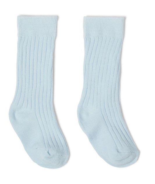 Sevva 'Ethan' Baby Blue Ribbed Knee High Socks