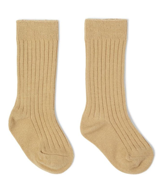 Sevva 'Ethan' Camel Ribbed Knee High Socks
