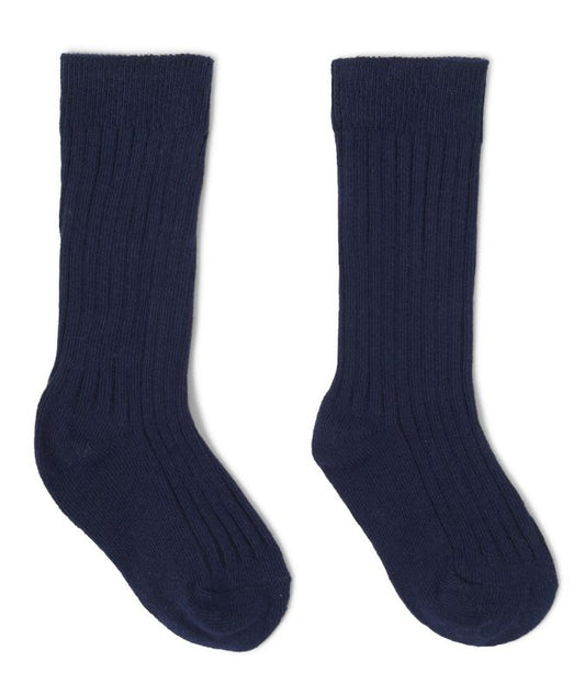 Sevva 'Ethan' Navy Blue Ribbed Knee High Socks