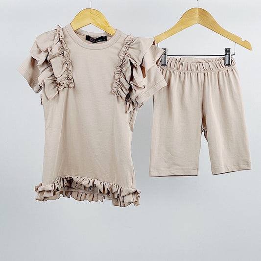 Girls  Ruffle Shorts Set - littlestarschildrenswear