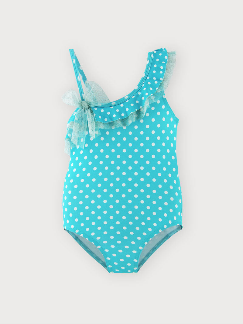 Girls Polka Dot Swimming Costume - littlestarschildrenswear