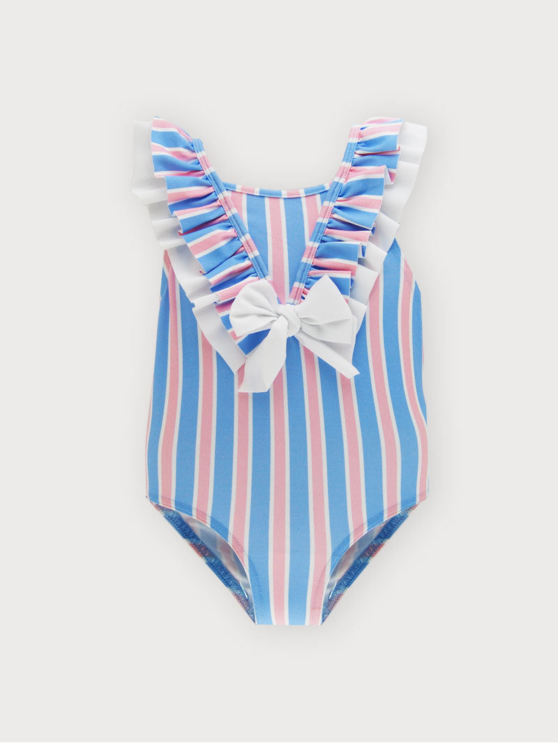 Girls Candy Stripe Swimming Costume - littlestarschildrenswear