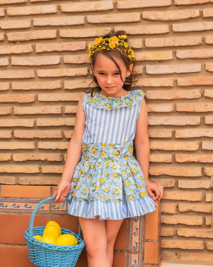 Girls Lemons Skirt Set - littlestarschildrenswear