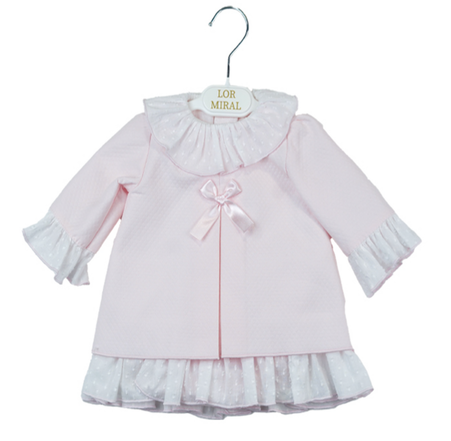 Girls Pink Dress With White Frills - littlestarschildrenswear