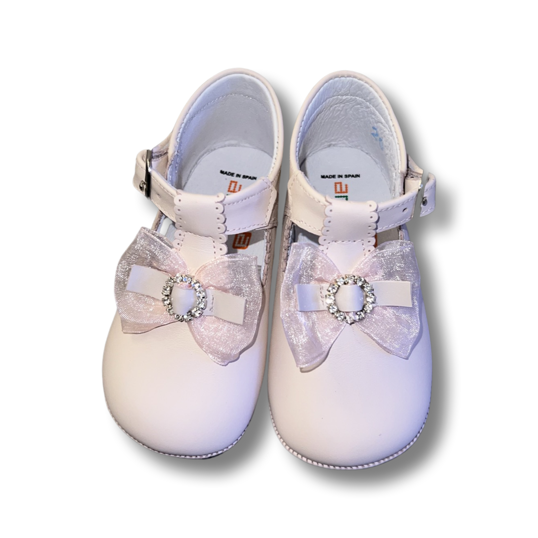 Girls Diamanté T Bar Pram Shoes - littlestarschildrenswear