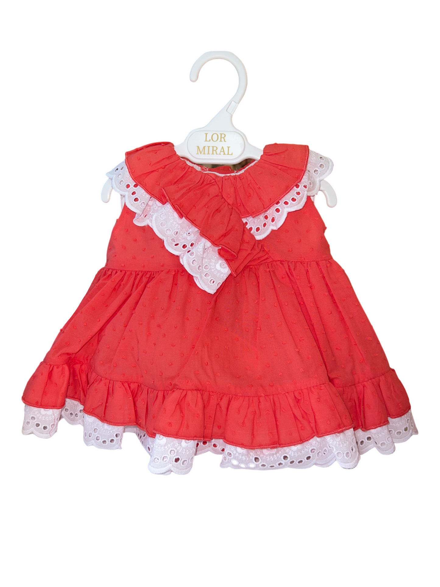 Girls Cross Front Dress Coral